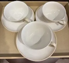 ベージュ系ティーカップセット 3個