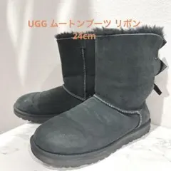 UGG ムートンブーツ リボン ブラック 24cm レディースのサムネイル