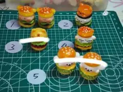 動物顔ハンバーガーデコレーションパーツ