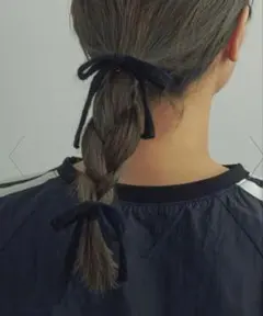 新品 GOLDY ニット リボン ダブル ヘアカフ ブラック