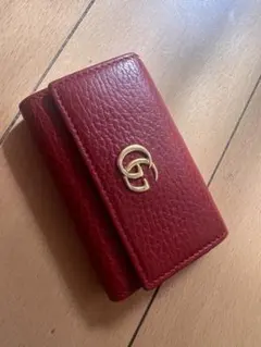 【最終値下げ】 GUCCI グッチ GGマーモント キーケース６連 赤 レッド