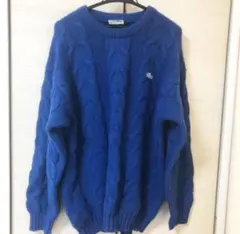 Lacoste ケーブルニット セーター 青