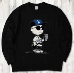 チャーリーブラウン ドジャース MLB 黒 スウェット 3XL