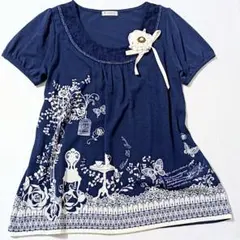 お値下げ♪ axes femme アクシーズファム コサージュ付き カットソーのサムネイル