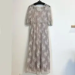 総レース花柄パーティドレス