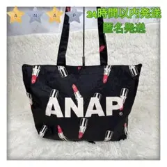 ANAP トートバッグ リップ柄 ブラックのサムネイル