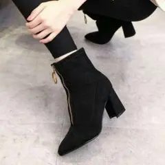 2020秋冬新作 ショートブーツ ハイカット ミドル とんがり ブーツ ジッo
