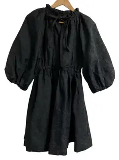 ミラオーウェン　ワンピース　ボリューム袖 花柄　ブラック　サイズ0