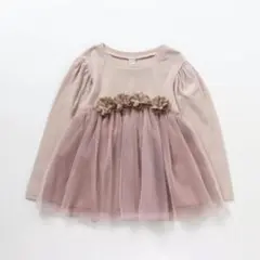 アプレレクール お花モチーフ付きチュールTシャツ