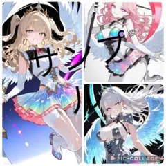 自作人物ステッカー 3枚セット シール コラージュ素材