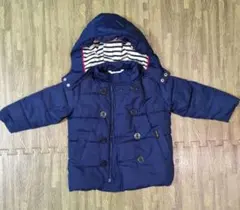 SIMPLE FREE　100 中綿コート　ネイビー　マリンデザイン