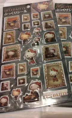１枚　サンリオ　キティちゃん　日本限定　美術館　ぷっくり　ステッカー　シール