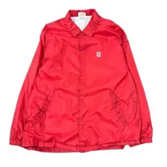 8LA2 ナイロンジャケット　無地　コーチジャケット　赤　古着 used