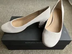 【美品】Banana Republic バナリパ　スエード/ラメヒールパンプス