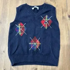 familiar ネイビー Vネックベスト