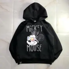 Disney ミッキー　サングラス　パーカー　黒　M　ストリート　パークコーデ