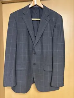 グレー チェック柄 ビジネススーツ 2つボタン
