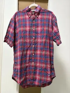 Ralph Lauren 半袖チェックシャツ 赤青