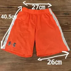 UNDER ARMOUR ハーフパンツ オレンジ サッカー YＬG