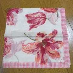 【未使用品】Kenzo 花柄 ハンカチ 赤系のサムネイル
