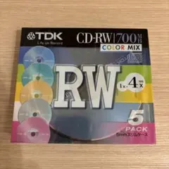 TDK CD-RW 700MB 컬러 믹스, 5개 팩