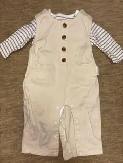 petit main ロンパース・デニムサロペットセット