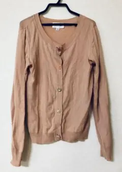 ジルスチュアート ニット カーディガン サーモンピンク ビジュー ボタン