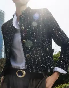 ZARAフリルつきポプリンブラウス