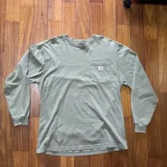 オリーブグリーン 長袖シャツ コットン