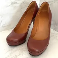 ✨GUCCI グッチ ハイヒール　パンプス　レザー　ボルドー　ラウンドトゥ　36のサムネイル