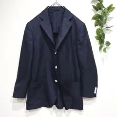 ミツミネ　テーラードジャケット ウール100 白ボタン　ネイビー　メンズS 秋冬