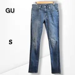 【ジーユー】 スキニーデニムパンツ 色落ち加工 ストレッチ カジュアル 29