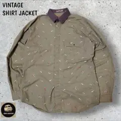 VINTAGE90s00s長袖シャツ襟コーズフェードシャツライトアウターM