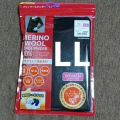 レディース LL ブラック ワークマン メリノウール 長袖クルーネックT