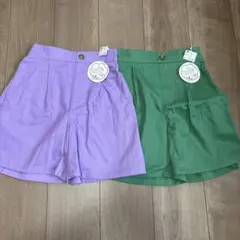 新品タグ付き　女の子　160 ショートパンツ　キュロット　綿100% 2点セット