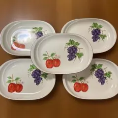 レトロ柄皿5枚セット