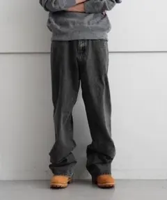 Basketcase lax baggy denim "FADED BLACK"