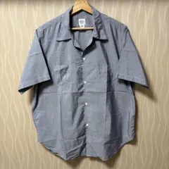 ポストオーバーオールズ 半袖シャツ ブルー L シャンブレー 3211S-FC