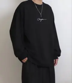 イラストバックプリント / ワンポイント刺繍ロゴ ビッグシルエットロンT