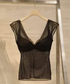 NICENICE MOMENT / MESH FRENCH SLTOP ブラウン