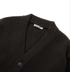 AURALEE FRENCH MERINO RIB KNIT CARDIGAN