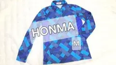 美品★ホンマGolf★レデース 長袖ポロシャツ M ブルーのサムネイル