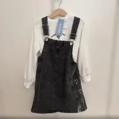 Lily Chuu ハート刺繍付きジャンバースカートセット120cm 小学生