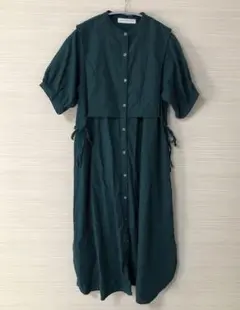 AS KNOW AS アズノウアズ　半袖ロングワンピース　リネン　麻