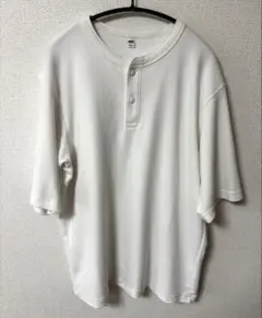 UNIQLO ドライワッフルヘンリーネック Lサイズ