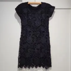 VICKY ブラック レース ワンピース 半袖 ひざ丈のサムネイル