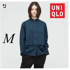 UNIQLO＋j スーピマコットンシャツジャケット（長袖）　ブルー　M 羽織り