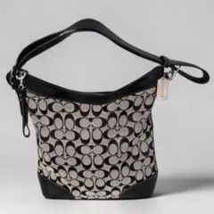 COACH 6346 シグネチャー ワンショルダーバッグ シルバーチャーム 黒