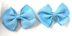水色リボン　バレッタ　2個セット