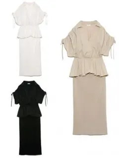 カシュクールギャザーブラウスニットコンビワンピース♥︎ブラック♥︎0サイズ